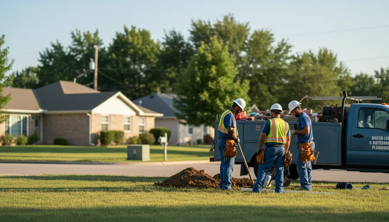 Residential water line and bathroom plumbing service in Downing, MO